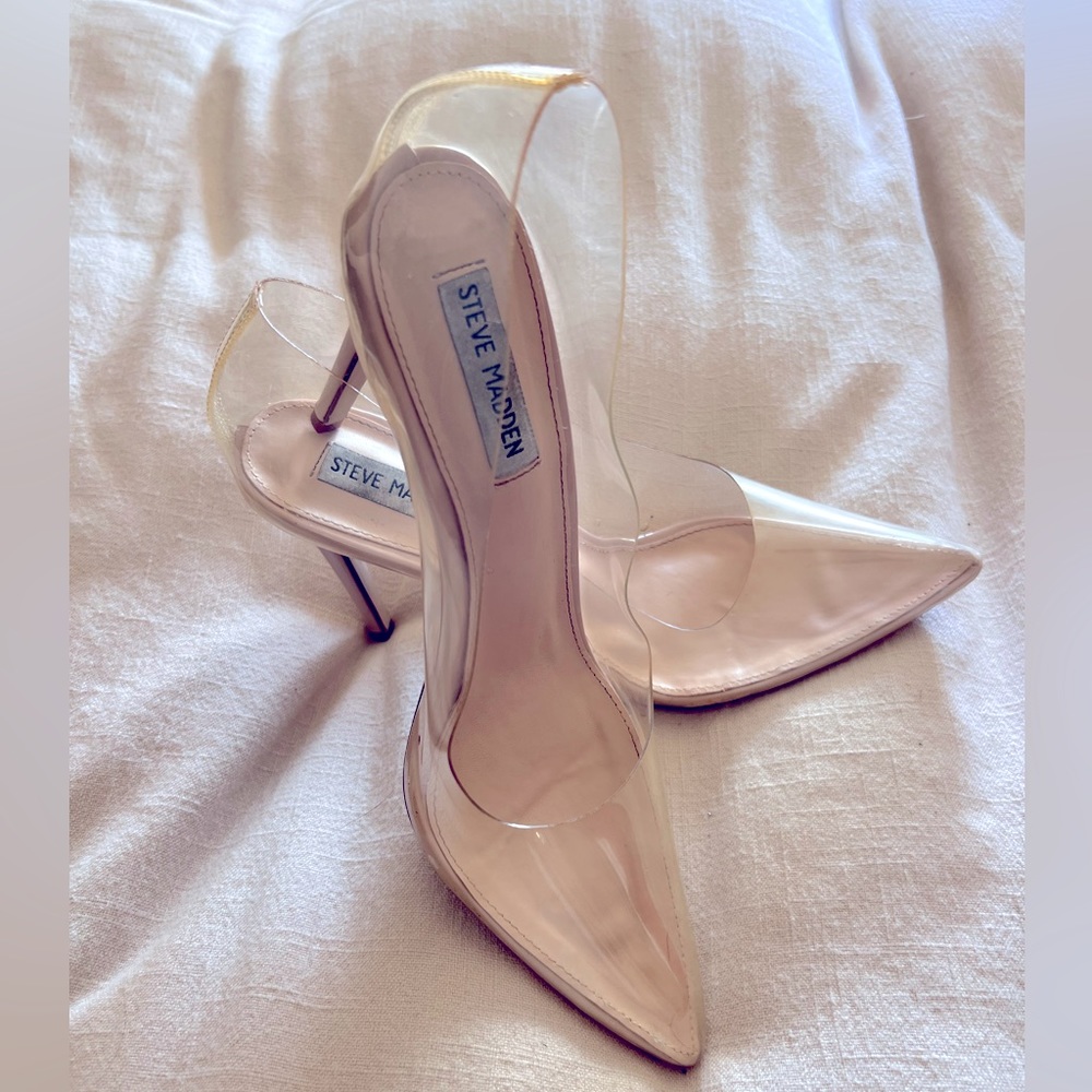 Steve Madden Clear and nude high heels